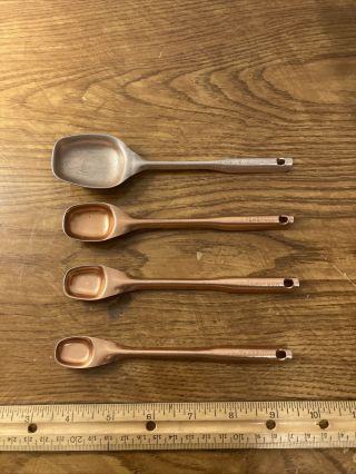 Vintage Copper Measuring Spoons Set Of 4