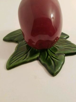Vintage Treasure Craft Ceramic Red Apple Green Leaves Wall Pocket California 3