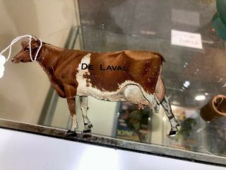 Antique Delaval Cream Separator & Milker Advertising Cow Flat Tin