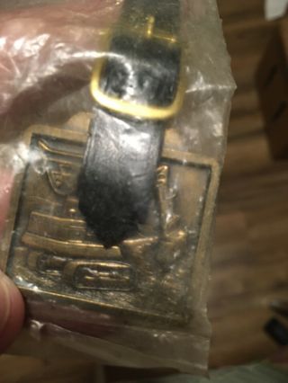 Vintage Massey Ferguson Pocket Watch Fob Shovel W/leather Buckle Strap