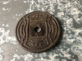 Vintage Ornate Victorian Cast Iron Lamp Hook Back Plate Dated (1872)