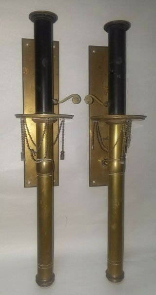 Antique Brass Candle Holder Wall Sconces Early Push Up Candle Stick Style Unique