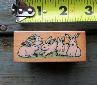 Vintage Bunny Border Rubber Stamp By All Night Media Inc.  1986