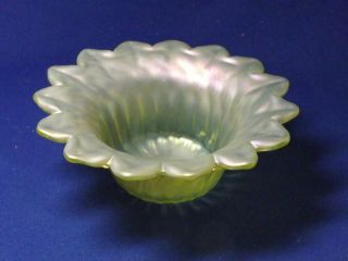 Antique Loetz /pallme - Konig Art Glass Iridized 15 Petaled Flower Shape Dish Fine