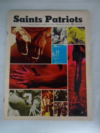 1968 Boston Patriots At Orleans Saints Preseason Game Program With Doubloon