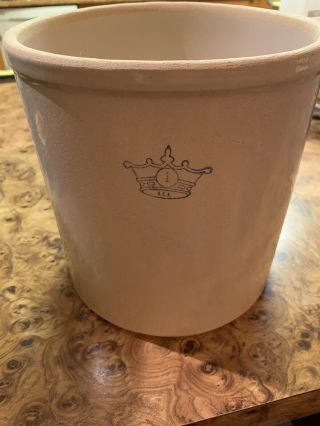 Vintage Usa Robinson Ransbottom 1 Gallon Blue Crown Crock Stoneware