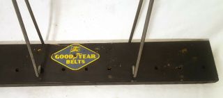 Vintage Goodyear Fan Belt Display Rack 6 Hooks Garage Sign Advertising Man Cave