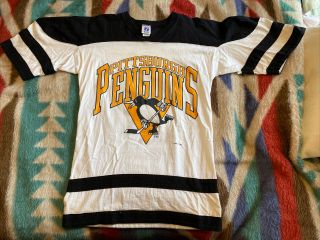 Vintage Pittsburgh Penguins T Shirt 1980s Logo 7 Nhl