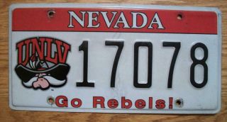 Single Nevada License Plate - 17078 - Unlv - Go Rebels