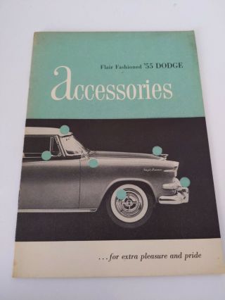 1955 Dodge Accessories Booklet Radio Clock Cigar Lighter Air Conditioner Mirror