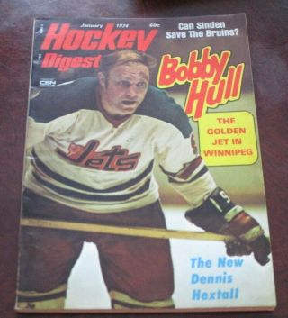 Hockey Digest January 1974 Bobby Hull Winnipeg Jets 3