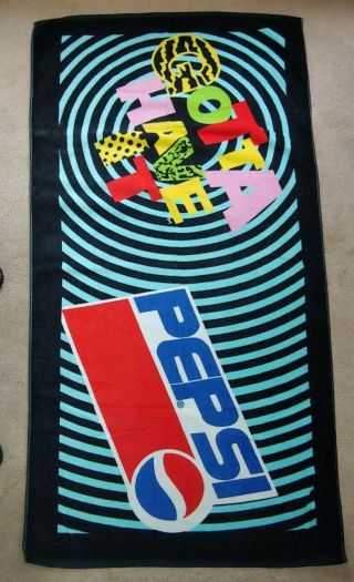 Vintage 90s Pepsi Gotta Have It Beach Bath Towel - 56 " X 30 " - Soft Feel