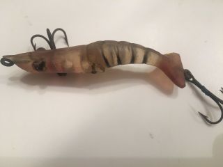 Old Ben Smith Jointed Shrimp Lure Hard Plastic - Florida Hard To Find 1940’s 3