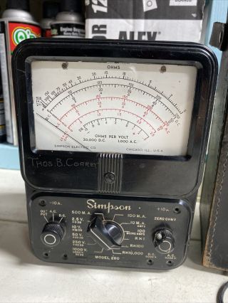 Vintage Simpson 260 Analog Multimeter with Case 2