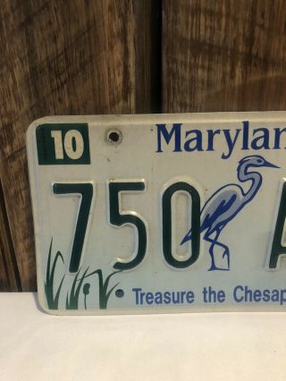 Maryland 1992 TREASURE THE CHESAPEAKE License Plate 750 AHJ ‘92 Sticker 2