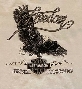 Vintage Harley Davidson Denver Colorado T Shirt Freedom Eagle Mens Xl