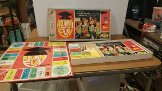 Vintage 1964 Alumni Fun Board Game Milton Bradley Complete