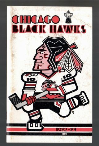 1972 - 73 Chicago Blackhawks Nhl Media Guide Yearbook Fact Book