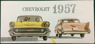 1957 Chevrolet,  Corvette,  Bel Air,  More.  Orig Showroom Sales Brochure/folder
