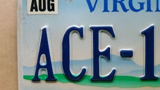 License Plate,  Virginia,  Specialty: Passenger ACE - 1662,  Ace like golf,  tennis 2