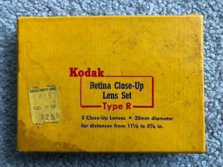 Vintage Camera Kodak Retina Close - Up Lens Set Type R 32 Mm (three Lenses)