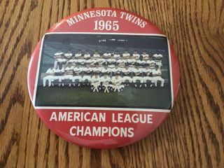 1965 Minnesota Twins World Series 6 Inch Photo Button