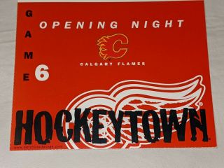 2001 DETROIT RED WINGS vs CALGARY FLAMES Ticket Stub OPENING NIGHT NHL Hockey 3