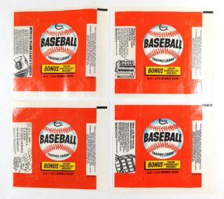 (4) 1974 Topps Baseball Empty Wax Wrappers 4 - Variations