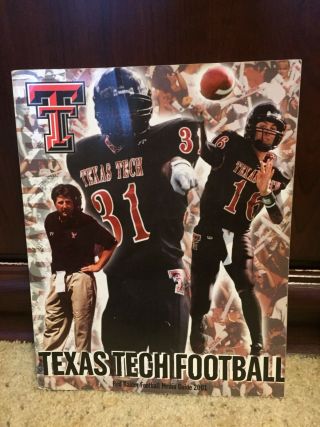 2001 Texas Tech Red Raider Ncaa College Football Media Guide - B3