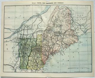 Maine,  Hampshire & Vermont - 1893 Railroad Map.