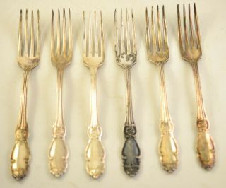 Vintage Russian Ussr Silver Plated Set Of 6 Forks Box