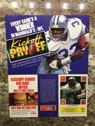Randy White,  Dallas Cowboys,  Mcdonald’s And Coca Cola Ad With Football Card