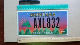 License Plate,  Montana,  Specialty: State Parks,  Axl 832