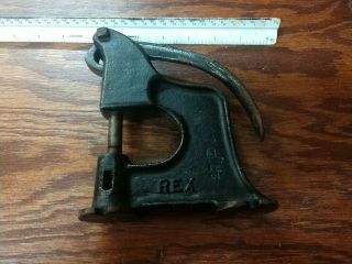Vintage REX 27 Cast Iron Riveter Punch,  Old Leather Tool, 2