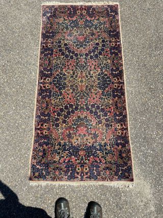 Authentic Vintage/antique Oriental Wool Area Rug 6” Long X Just Under 3 Ft Long
