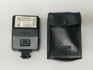 Vintage Canon Speedlite 155a Electric Shoe Mount Flash W/ Case