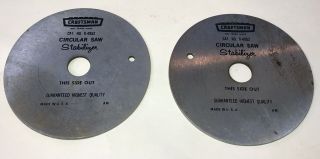 (2 Pack) Vintage Craftsman Circular Saw Blades Stabilizer 4 " Diameter 9_4952 Usa