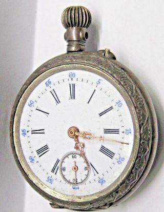 Antique No Name Silver 8.  00 Open Face/ 2 - Covered Pocket Watch Case 38 Mm.