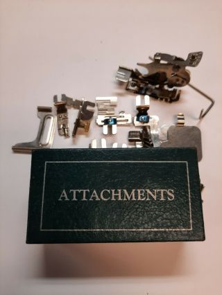 Vintage Greist Box With Greist And Other Sewing Machine Attachments