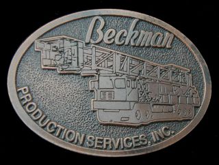 Beckman Production Services Belt Buckle Vintage Oil Field Services