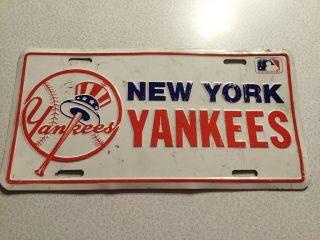 Vintage York Yankees Metal License Plate