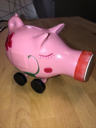 Vintage State Farm Piggy Bank On Wheels Missing Stickers