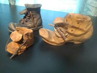 3 - Vintage Hand Carved Wooden Wood Hobo Boot Shoe Laces Great Detail