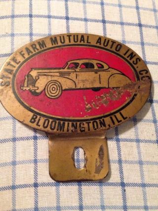 State Farm Mutual Auto Ins.  Co.  License Plate Topper.  Bloomington Illinois