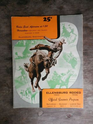 Vintage 1946 Ellensburg Washington Rodeo Souvenir Program