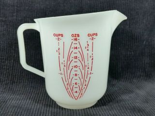 Vintage Tupperware Measuring 2 Cup 2c 16oz Red Letters Lettering 134 - 3 Usa