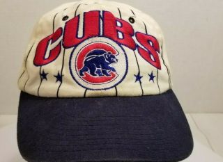 Vintage Chicago Cubs Red White Blue Trucker Adjustable Snapback Cap Hat