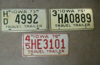 Iowa License Plates 3 Total 1970 