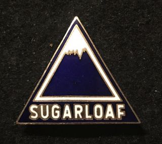 Sugarloaf Vintage Skiing Ski Pin Carrabassett Maine Resort Travel Souvenir Lapel