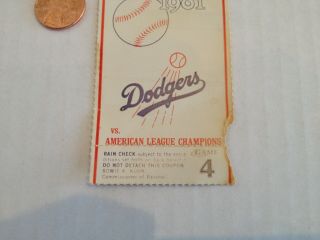 1981 Vintage LOS ANGELES DODGERS world series TICKET STUB baseball MLB game 4 2